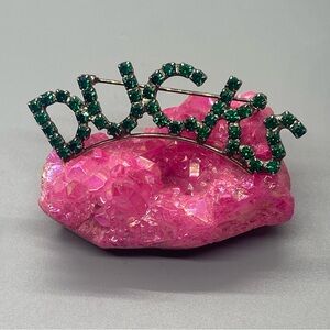 🌹 Vintage Rhinestone Oregon Ducks RARE Brooch #6076